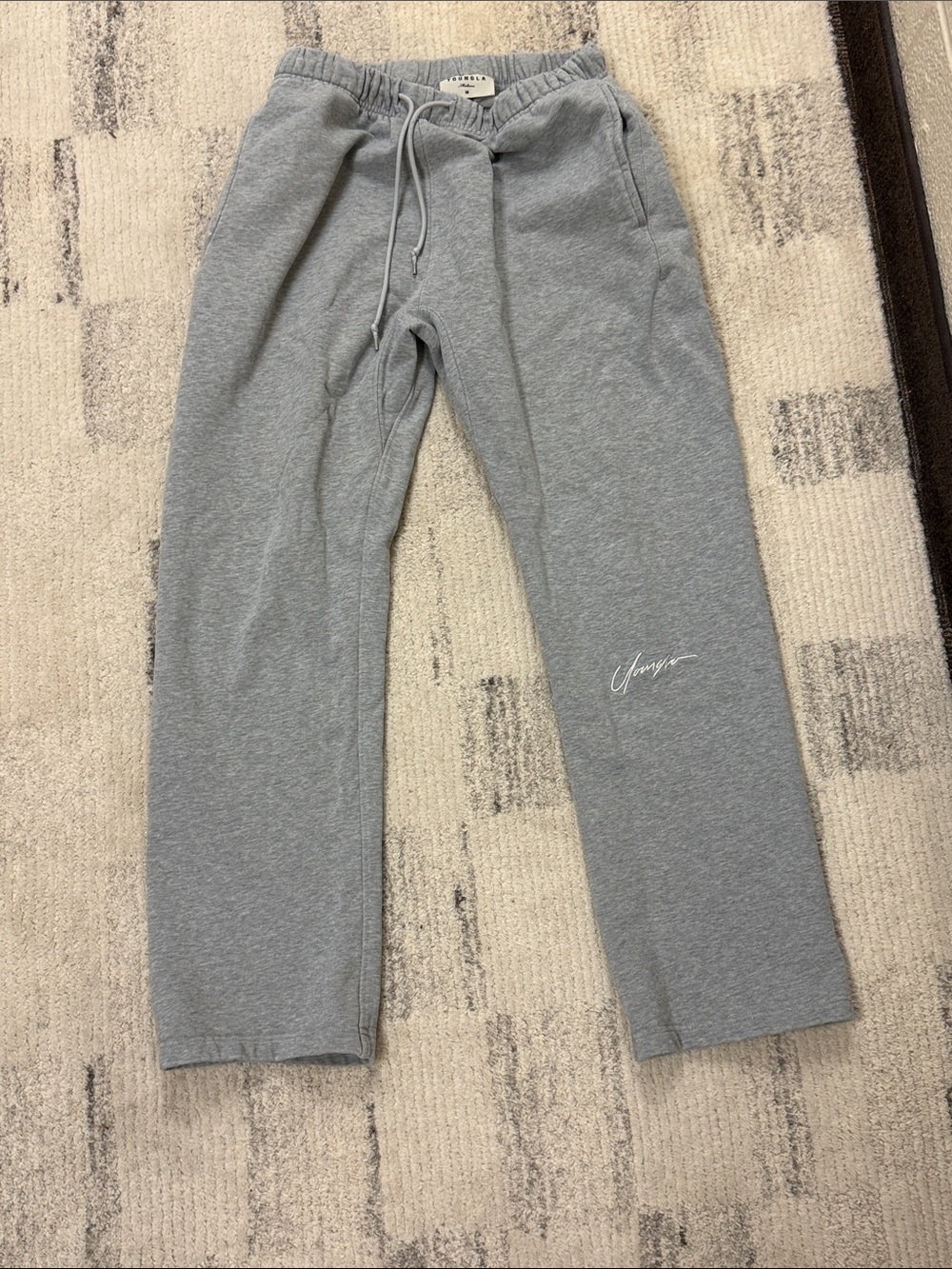 YoungLA Gray Script Logo Joggers